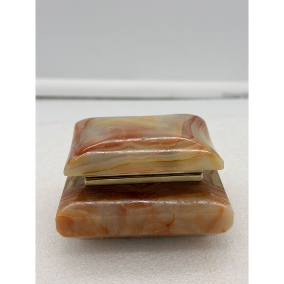 Vintage Onyx Hinged Jewelry Trinket Box